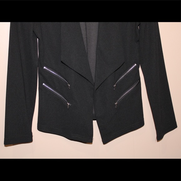 Black Blazer with Zipper Details - Shein - Picture 5 of 9